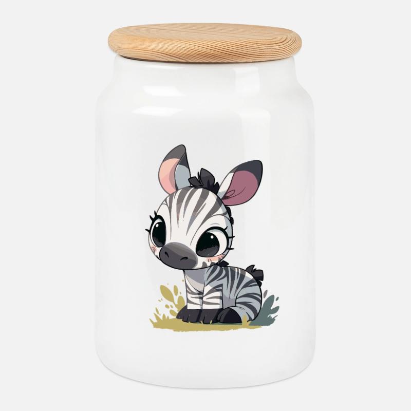 Zebras Zebra - Keksdose mit Holzdeckel - Weiß