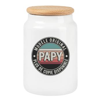 Opa originelles Muster humorvolles Vintage-Design - Keksdose mit Holzdeckel - Weiß - Vorne