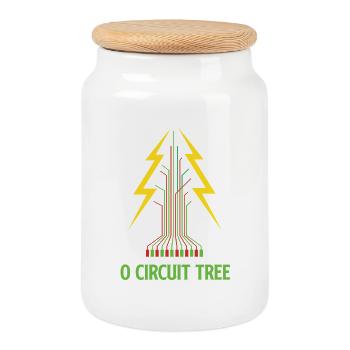 O Ingénieur électricien de Noël de l’arbre de circuit - Boîte à biscuits avec couvercle en bois - blanc - Devant