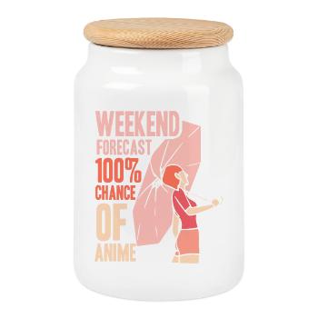 Anime Manga Otaku Kawaii Japan Cosplay Comic - Cookie Jar with Wooden Lid - white - Front