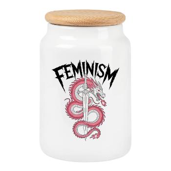 Lame du dragon Feu rose - Boîte à biscuits avec couvercle en bois - blanc - Devant