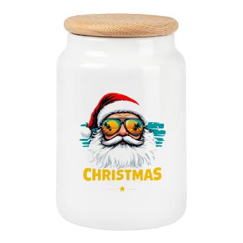 Weihnachten Am Strand Noël à la plage - Boîte à biscuits avec couvercle en bois - blanc - Devant