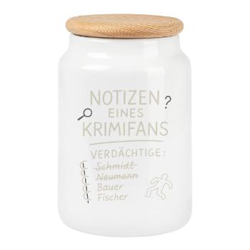 Notizen eines Krimifans – Lustiges True Crime Shir - Keksdose mit Holzdeckel - Weiß - Vorne
