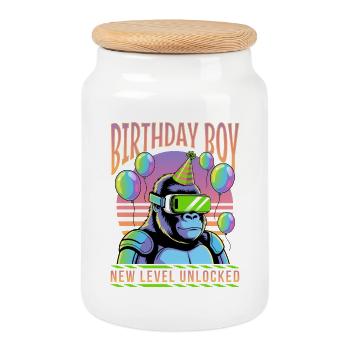 Birthday Gamer VR - Keksdose mit Holzdeckel - Weiß - Vorne
