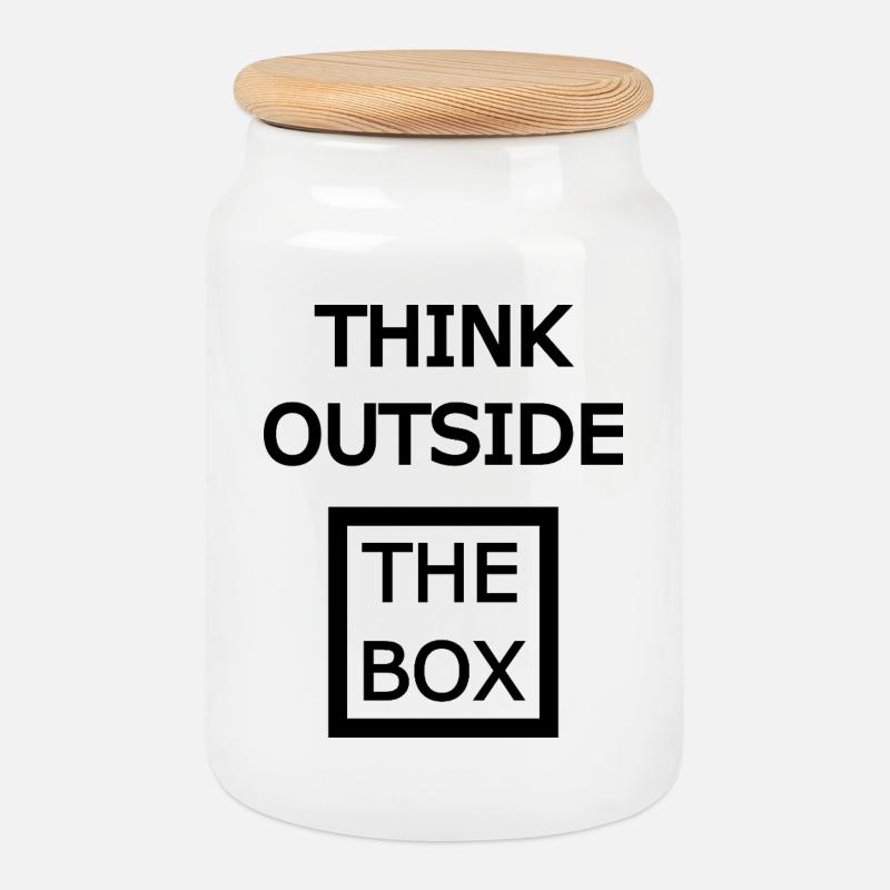 Think Outside The Box - Keksdose mit Holzdeckel - Weiß