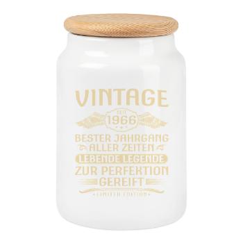 Millésime depuis 1966 Cru - 60ème Anniversaire - Boîte à biscuits avec couvercle en bois - blanc - Devant