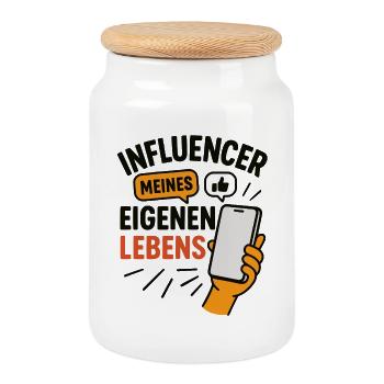 Influencer meines eigenen Lebens - Keksdose mit Holzdeckel - Weiß - Vorne