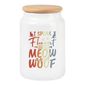 Blague vétérinaire - Boîte à biscuits avec couvercle en bois - blanc - Devant