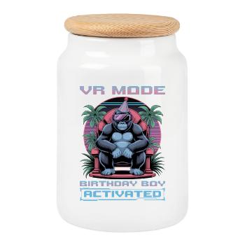 Birthday Gamer VR - Keksdose mit Holzdeckel - Weiß - Vorne