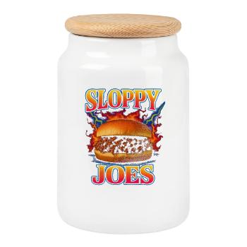 La nourriture préférée de Sloppy Joe Drôle Bizarre Années 90 - Boîte à biscuits avec couvercle en bois - blanc - Devant