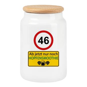 46 From now on only hop smoothie - Cookie Jar with Wooden Lid - white - Front