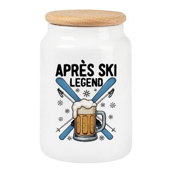 Après Ski Legend - Cookie Jar with Wooden Lid - white - Front
