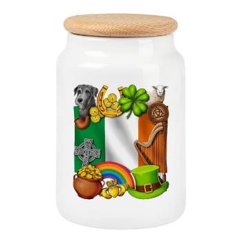 Héritage irlandais - Boîte à biscuits avec couvercle en bois - blanc - Devant