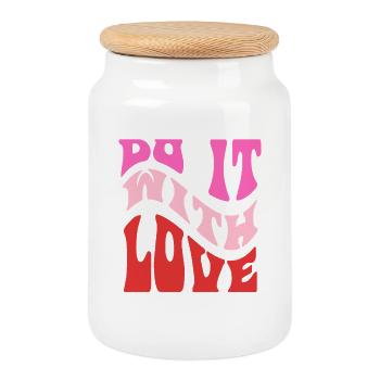 It It Love Retro Schriftzug - Keksdose mit Holzdeckel - Weiß - Vorne