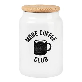 More Coffee Club Mugs - Cookie Jar with Wooden Lid - white - Front
