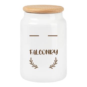 J’adore la fauconnerie - Boîte à biscuits avec couvercle en bois - blanc - Devant