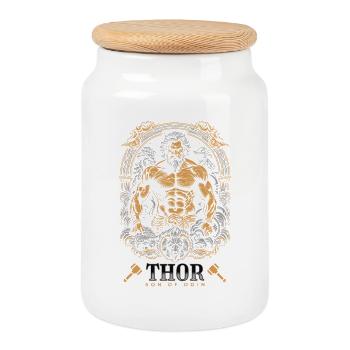 Thor Son of Odin Wikinger Design - Keksdose mit Holzdeckel - Weiß - Vorne