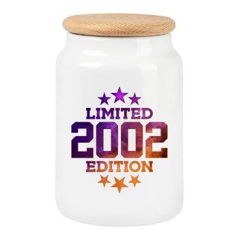 LIMITED EDITION 2002 24TH BIRTHDAY - Cookie Jar with Wooden Lid - white - Front