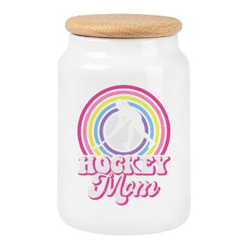 Hockey Eishockey Eishockeyspieler Geschenk - Cookie Jar with Wooden Lid - white - Front