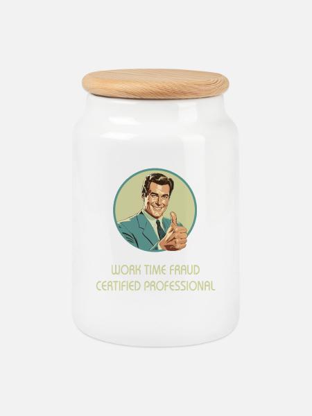 Work Time Fraud – Certified Professional - Keksdose mit Holzdeckel - Weiß