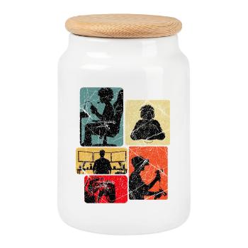 Jeux de joueurs - Boîte à biscuits avec couvercle en bois - blanc - Devant