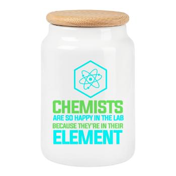 Chimie Chimiste Professeur de chimie - Boîte à biscuits avec couvercle en bois - blanc - Devant