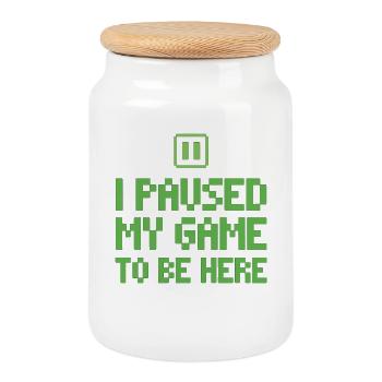 Pixel Gamer Shirt – Parfait pour les fans de jeux vidéo - Boîte à biscuits avec couvercle en bois - blanc - Devant