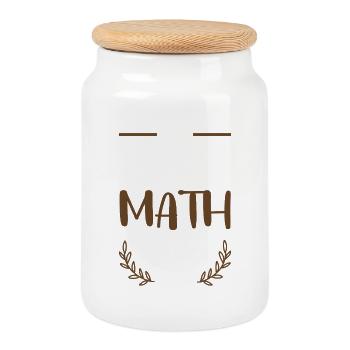 Ich liebe Mathematik - Keksdose mit Holzdeckel - Weiß - Vorne
