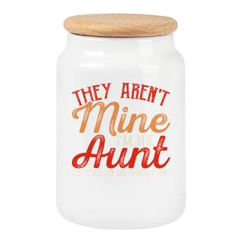 Tante Cadeau Meilleure Tante Du Monde - Boîte à biscuits avec couvercle en bois - blanc - Devant
