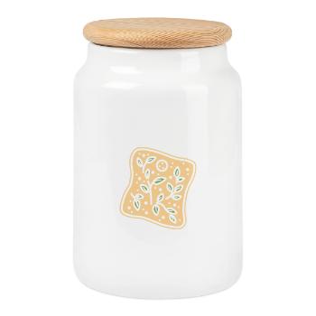 Focaccia Botanisches Team - Keksdose mit Holzdeckel - Weiß - Vorne