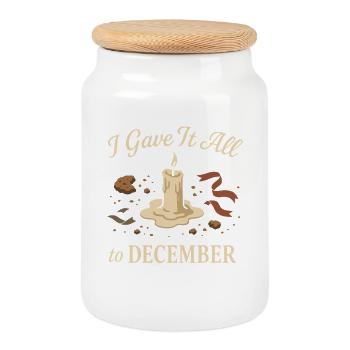 Vacances Gueule de bois Après Noël Humeur Nouvel An - Boîte à biscuits avec couvercle en bois - blanc - Devant