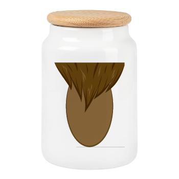 Löwe Bauch Kostüm Lazy Halloween Tierkostüm - Keksdose mit Holzdeckel - Weiß - Vorne