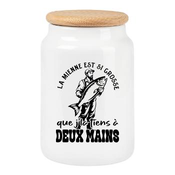 Original Fischer Lustiger Humor Angeln Geschenk - Keksdose mit Holzdeckel - Weiß - Vorne