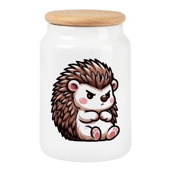 Hérisson Hérisson Amoureux des hérissons Propriétaire de hérisson Gardien de hérissons Stinger - Boîte à biscuits avec couvercle en bois - blanc - Devant