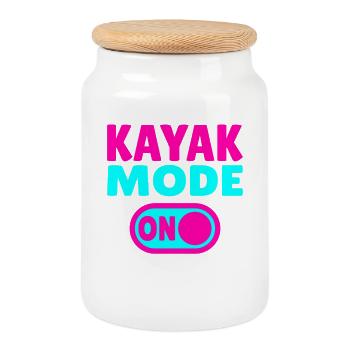 Kayak Mode ON - Keksdose mit Holzdeckel - Weiß - Vorne