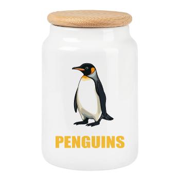 Penguins Penguin - Cookie Jar with Wooden Lid - white - Front