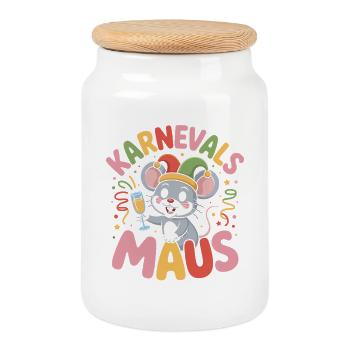 Carnival Mouse Cologne Carnival Mouse - Cookie Jar with Wooden Lid - white - Front