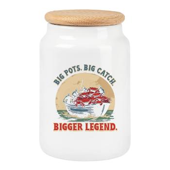 Alaska Königskrabben Big Pots Big Catch - Keksdose mit Holzdeckel - Weiß - Vorne