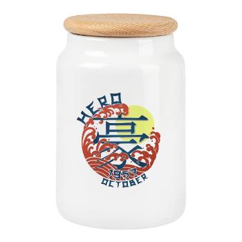 Japan Hero since October 1957 Geburtstaggeschenk - Keksdose mit Holzdeckel - Weiß - Vorne
