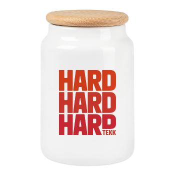 Hardtekk Tekke East Germany - Cookie Jar with Wooden Lid - white - Front