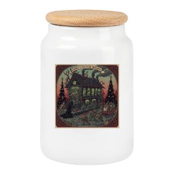 Horror Weihnachten Kringle Fabrik Wichtel Monster  - Keksdose mit Holzdeckel - Weiß - Vorne