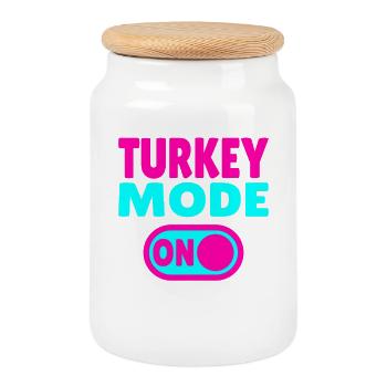 Turkey Mode ON - Keksdose mit Holzdeckel - Weiß - Vorne