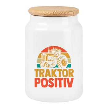 Agriculteur Agriculteur Agriculteur Tracteur Agricole - Boîte à biscuits avec couvercle en bois - blanc - Devant