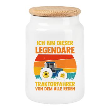 Agriculteur Agriculteur Agriculteur Tracteur Agricole - Boîte à biscuits avec couvercle en bois - blanc - Devant