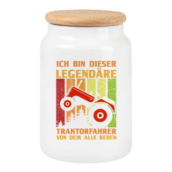 Agriculteur Agriculteur Agriculteur Tracteur Agricole - Boîte à biscuits avec couvercle en bois - blanc - Devant