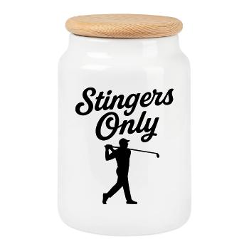 Stingers Only Golf Humor für Golfer - Keksdose mit Holzdeckel - Weiß - Vorne