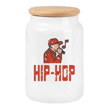 Urban Flow Expression Microphone Freestyle - Cookie Jar with Wooden Lid - white - Front
