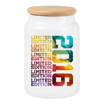 ÉDITION LIMITÉE 2016 10 ANS 10E ANNIVERSAIRE - Boîte à biscuits avec couvercle en bois - blanc - Devant