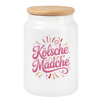 Cologne Filles Carnaval Cologne Filles - Boîte à biscuits avec couvercle en bois - blanc - Devant