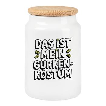 Gurke Das Ist Mein Gurken Kostüm Fasching Karneval - Keksdose mit Holzdeckel - Weiß - Vorne